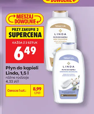 Płyn do kąpieli Linda Kremowa Bawełna promocja w Biedronka