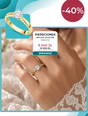 Pierścionek brylant złoto 585 B0609-100 Briju promocja w Briju