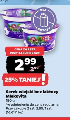 Serek wiejski bez laktozy Mlekovita promocja w Netto