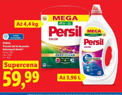 Proszek do prania Persil Color Deep Clean kolorowych tkanin promocja w Lidl