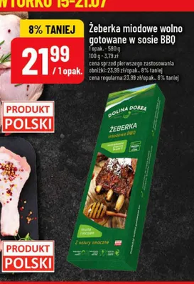 Żeberka miodowe BBQ wolno gotowane Dolina Dobra promocja w POLOmarket