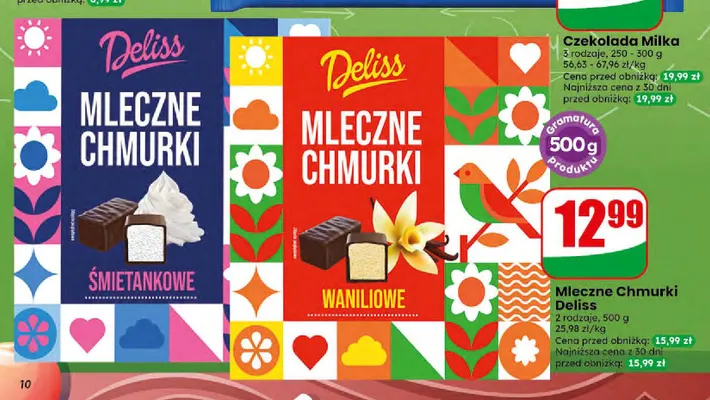 Mleczne Chmurki śmietankowe Deliss promocja w Dino
