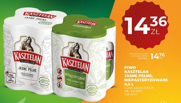 Piwo jasne pełne promocja w Duży Ben