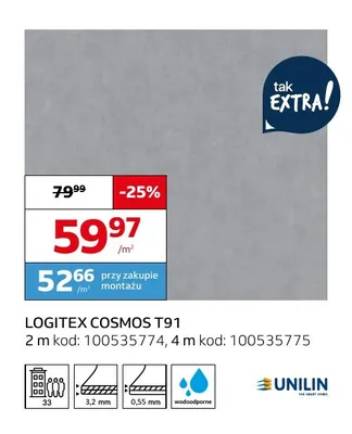 Wykładzina elastyczna Logitex Cosmos T91 Unilin promocja w Komfort