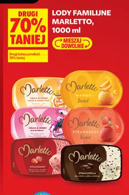 Lody familijne Marletto Strawberry promocja w Biedronka