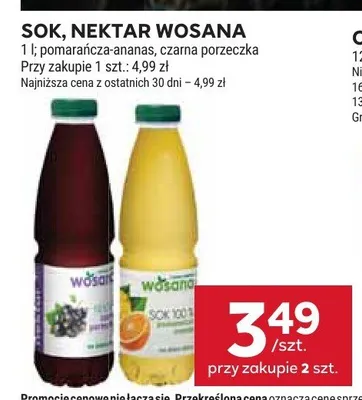 Nektar Wosana czarna porzeczka promocja w Stokrotka