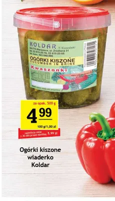 Ogórki kiszone wiaderko Koldar promocja w Gram Market