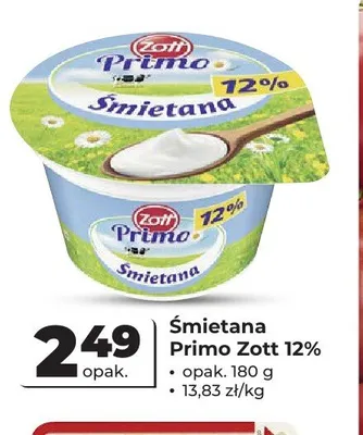 Śmietana Primo Zott 12% promocja w Odido
