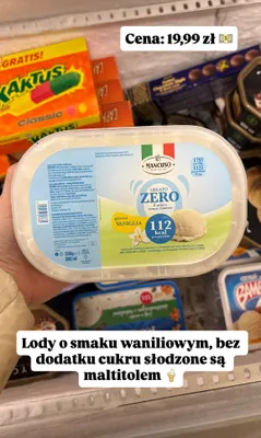 Lody gelato zero gusto vaniglia promocja w Dino