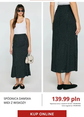 Spódnica damska midi z wiskozy Big Star promocja w BIG STAR
