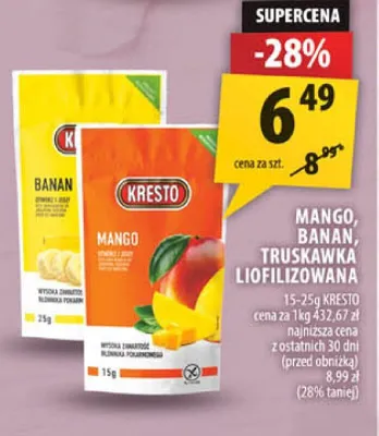Truskawka liofilizowana Kresto promocja w Arhelan