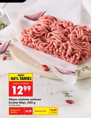 Mięso mielone wołowe Kraina Mięs promocja w Biedronka