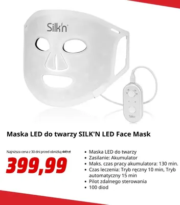 Maska LED do twarzy Silk'n LED Face Mask promocja w Media Markt