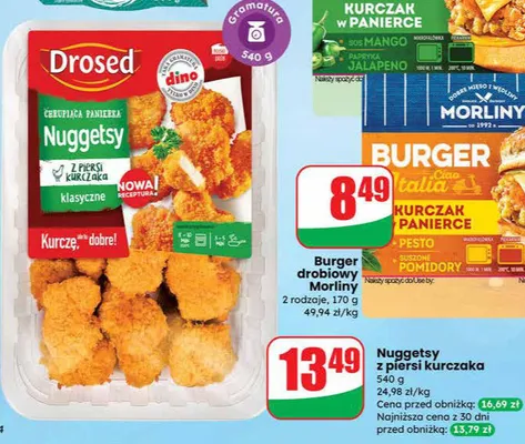 Burger drobiowy kurczak w panierce Meksykanina promocja w Dino