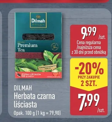 Herbata czarna liściasta Dilmah Premium Tea promocja w Aldi