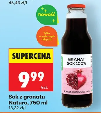 Sok z granatu 100% promocja w Biedronka