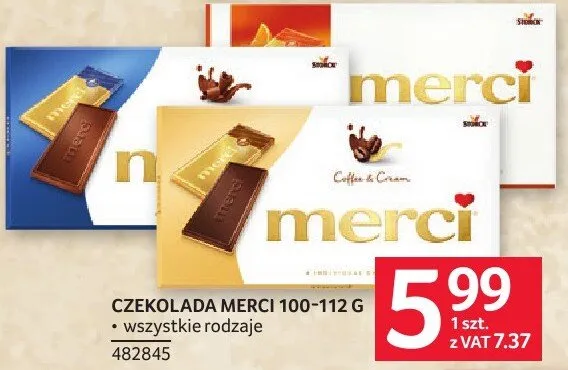 Czekolada Merci 100-112 g promocja w Selgros