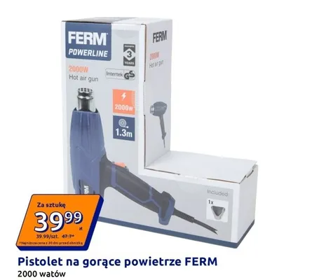 Pistolet na gorące powietrze FERM promocja w Action