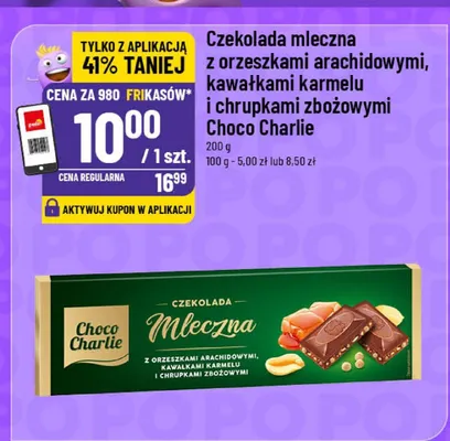 Czekolada mleczna z orzeszkami arachidowymi, kawałkami karmelu i chrupkami zbożowymi promocja w POLOmarket