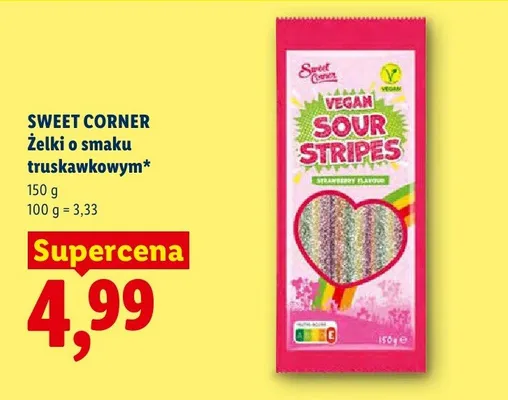 Żelki o smaku truskawkowym Sweet Corner promocja w Lidl