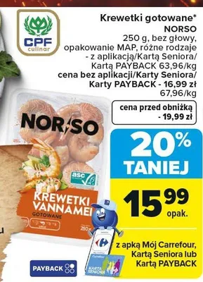 Krewetki gotowane promocja w Carrefour Market