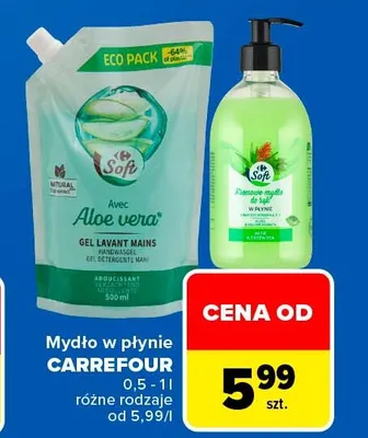Kremowe mydło w płynie Carrefour Soft promocja w Carrefour Market