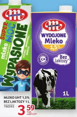 Mleko wydojone 1,5% bez laktozy 1 l promocja w Selgros