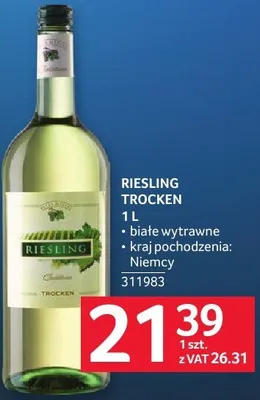 Wino RIESLING TROCKEN 1 L białe półwytrawne promocja w Selgros