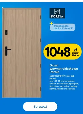 Drzwi wewnątrzklatkowe Parole 80 cm Fortia promocja w Castorama