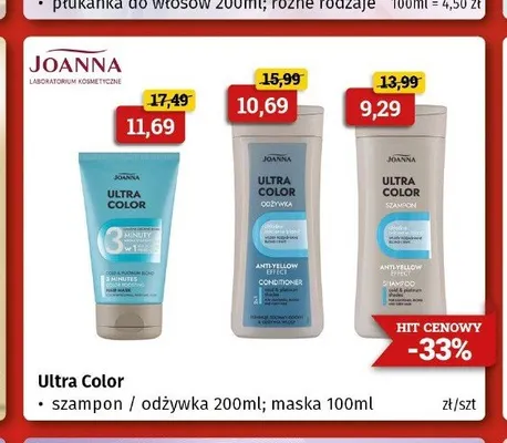 Maska do włosów Joanna Ultra Color promocja w Drogeria Kosmyk