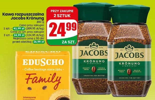 Kawa rozpuszczalna Jacobs Krönung promocja w Dino