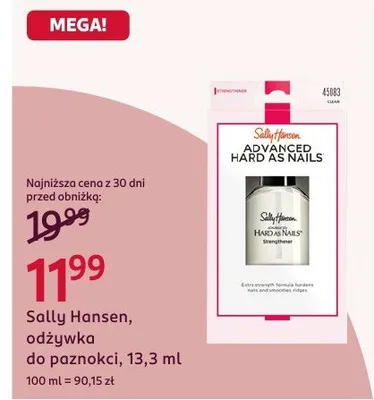Odżywka do paznokci Sally Hansen, 13,3 ml promocja w Rossmann