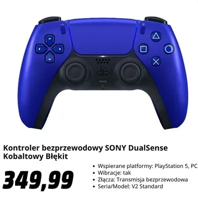 Kontroler bezprzewodowy SONY DualSense Kobaltowy Błękit promocja w Media Markt