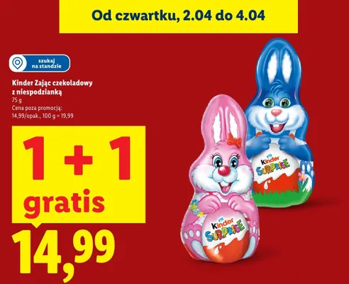 Zając czekoladowy z niespodzianką promocja w Lidl