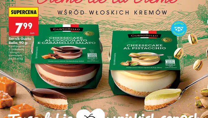 Sernik z pistacjami Gusto Bello promocja w Biedronka