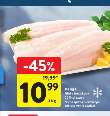 Panga filety bez skóry mrożone promocja w Intermarche
