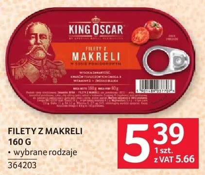 Filety z makreli King Oscar 160 g promocja w Selgros