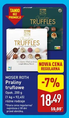 Praliny truflowe Moser Roth promocja w Aldi
