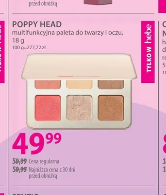 Multifunkcyjna paleta do twarzy i oczu Poppy Head promocja w Hebe