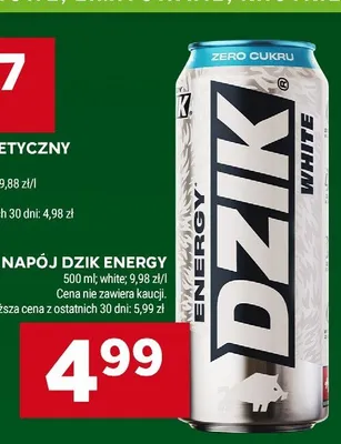 Napój energetyczny Dzik Energy White Zero Cukru promocja w Stokrotka