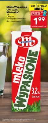 Mleko Wypasione UHT 3,2% Mlekovita promocja w LEWIATAN