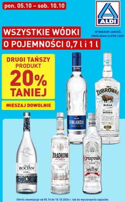 Wódka Żubrówka Biała promocja w Aldi