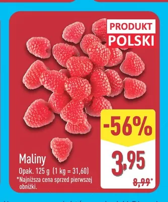 Maliny świeże promocja w Aldi