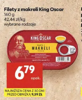 Filety z makreli King Oscar promocja w Delikatesy Centrum