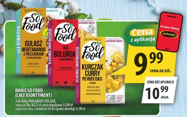 Danie So Food promocja w Arhelan