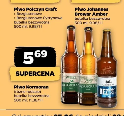 Piwo bezalkoholowe Kormoran Bez% promocja w Netto
