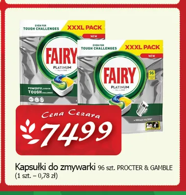 Kapsułki do zmywarki Fairy Platinum promocja w CEZAR Delikatesy