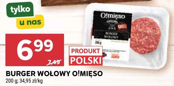 Burger wołowy O!Mięso promocja w Stokrotka