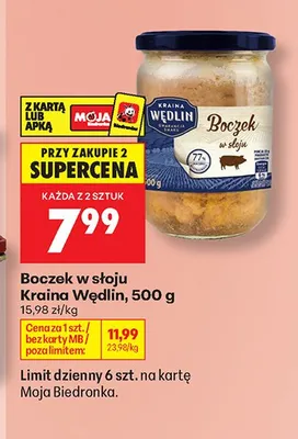 Boczek w słoju Kraina Wędlin promocja w Biedronka