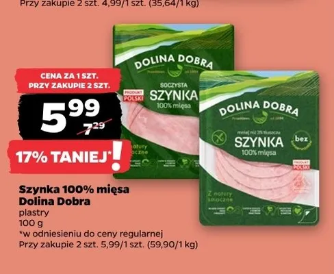 Szynka 100% mięsa Soczysta Dolina Dobra promocja w Netto